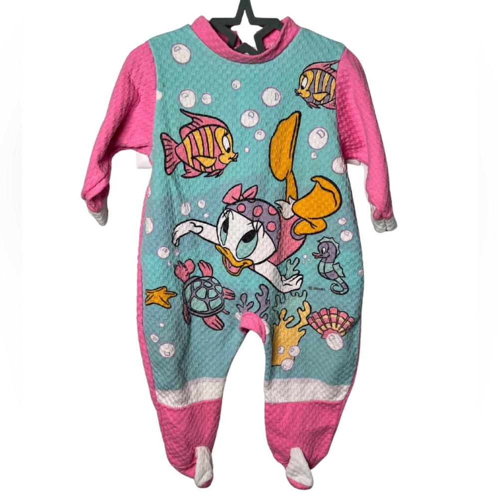 Vintage Disney Daisy Duck One Piece Footies Romper Baby - Picture 1 of 5